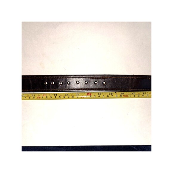 Vintage Mens Brown Raised Leather Belt W/Removable Buckle Size 36” X  1.5” Wide - Picture 5 of 5